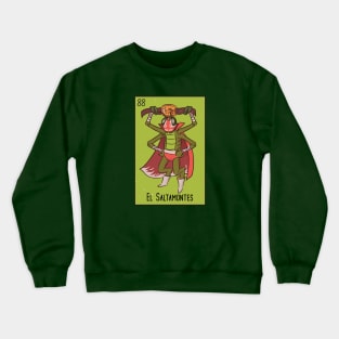 El Saltamontes // Mexican Luchador Grasshopper Loteria Card Crewneck Sweatshirt